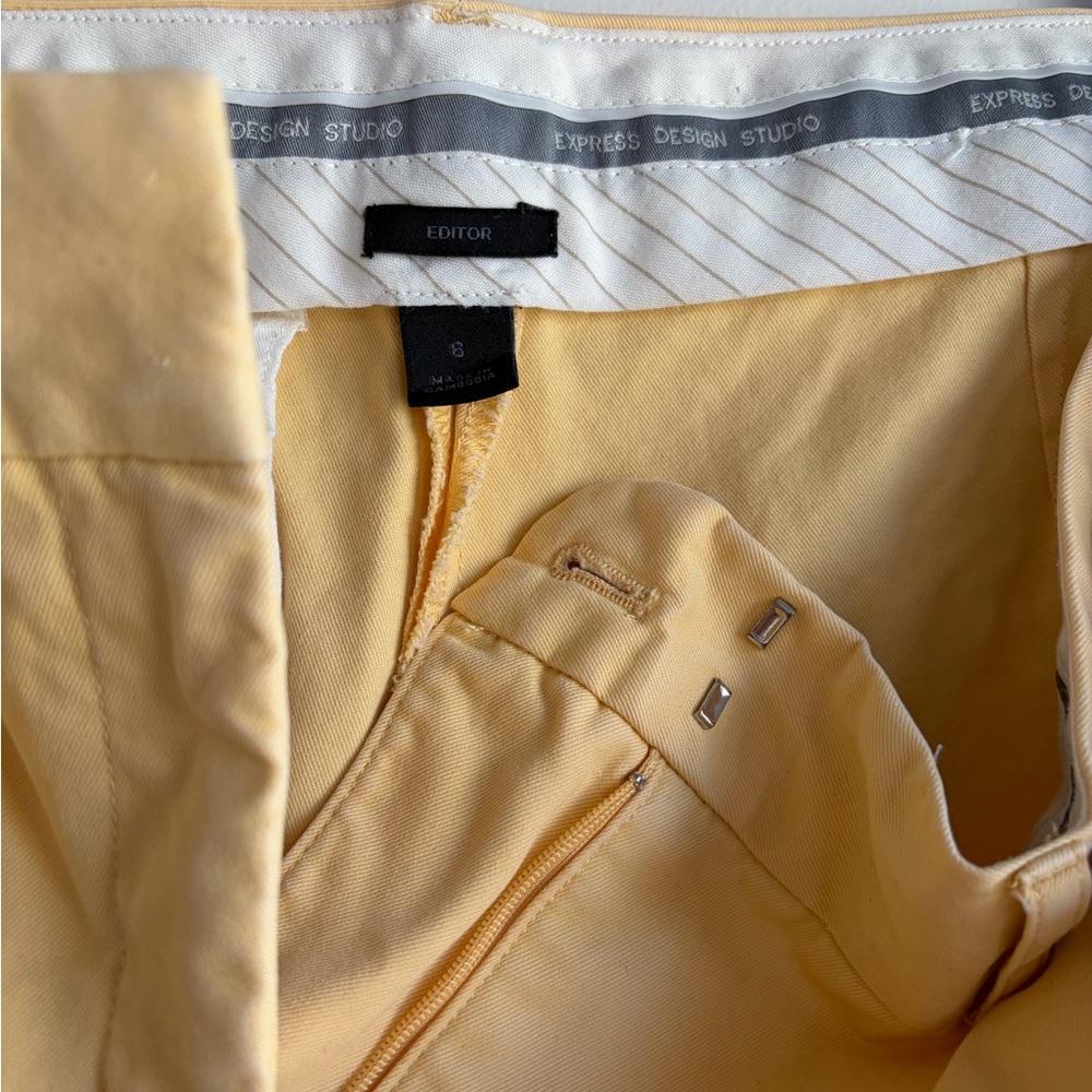 Express Editor Yellow Cotton Bootcut Trousers Siz… - image 4